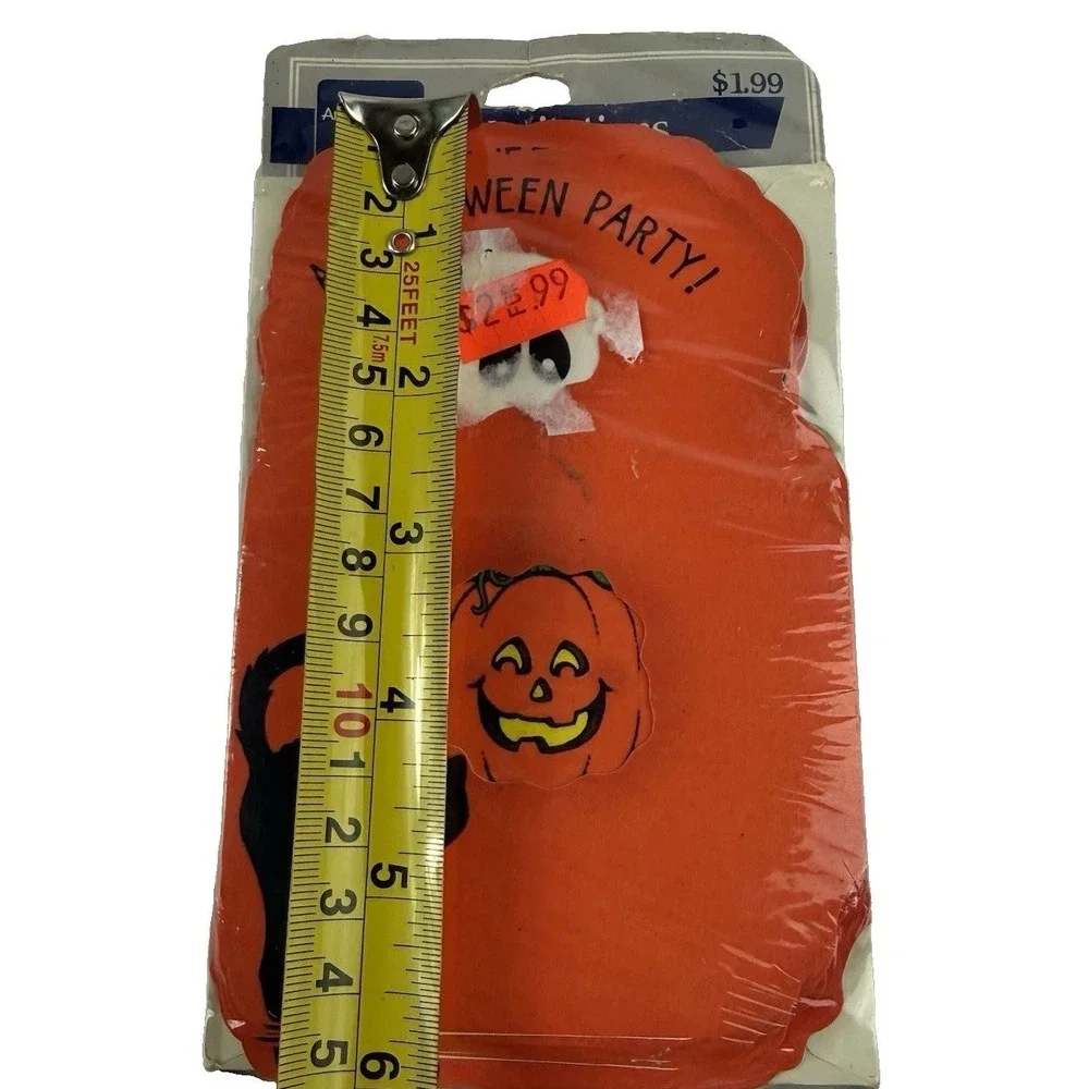 8 Vintage Hallmark Halloween Party Invitations Cards Die Cut Cat Ghost Pumpkin